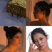 Elegant Bowknot Veil Headband Vintage Fascinator Face Covers for Formal Occasion
