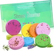LOORGVEL 8Pcs Aroma Bath Tablets Essential Oil Shower Steamers with Dried Flowers for Relaxation and Skin Home Spa Present for Women