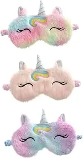 HOUDERCO 3pcs Unicorn Eye Patch Mask Eye Massager Skincare Eye Cream Blindfolds for Eye Covers for Sleeping Eye Patches Eye Patches for Home Eye Cover Eye Protector Plush