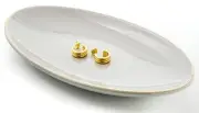 Ceramic Key Bowl for Entryway Table, 7 x 4 Key Dish Tray Catch All Bowl, Gray
