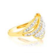 Luminesce Lab Grown 9ct Yellow Gold 0.75 Carat Dress Diamond Ring, M