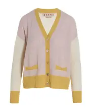 Marni Color-Block Buttoned Cardigan IT44,IT42 Nude
