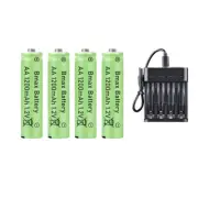 AA AAA Rechargeable Batteries 1200mAh Battery+ Power Charger