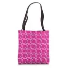 Waves White Stripe Wavy in Fuchsia Color Background Tote Bag