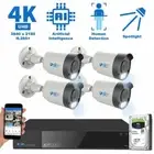 8 Channel 4K NVR 4 8MP AI Spotlight Microphone PoE IP Security Camera System 2TB