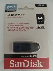 NEW SanDisk Ultra 64GB 64 GB USB 3.0 Flash Jump Drive w/ SecureAccess Software