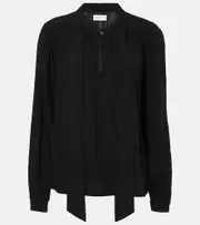 [Velvet] Velvet Gabrielle draped rayon challis blouse AU 16 black