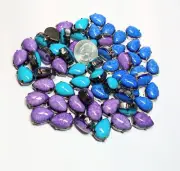 Sew On Flat Back Tear Drop Claw Cup Crafts Beads Lot Multi 18mm 50pcs