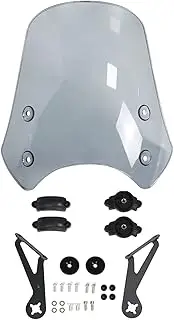 Motorcycle Windshield Wind Deflector Windscreen Compatible With Harley Dyna Softail Fat Bob FXDF Wide Glide FXDWG FXDB Street Bob 2006-2019(Light smoke)