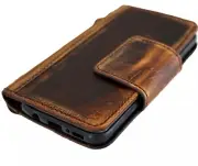 Genuine Leather case f Iphone 14 13 16E 15 16 Pro Max Wallet Book Cards Plus Diy