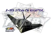 F117A Stealth Fighter 21" WS RC Airplane Laser Cut Balsa Ply Short Kit + Plans