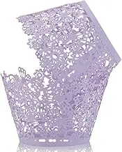 KOSTOO Cupcake Cases 50pcs/Pack Lace Cupcake Cases Laser Cut Cupcake Paper Cupcake Muffin Cups for Christmas/Wedding/Birthday Party Decoration (Light Purple)