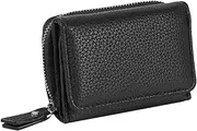 MILASIC(ミラシック) Women's Tri-Fold Wallet, Grain Leather, Leather, Simple, Cute, Stylish, Foldable, Large Capacity, Mini, Compact, Women's, Pockets, Card Slots, Coin Purse, Small, Zipper, Bill Compartment
