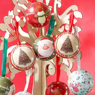 聖誕節 禮物球 鐵盒 聖誕球馬口鐵圓型鐵盒 裝飾 掛飾 耶誕節 糖果盒 禮物盒 耶誕 聖誕 【XM0028】《Jami》