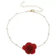 Pearl Necklace for Women, Red Chokers Necklace for Daily Bridal Shower Prom