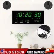 Large Screen Digital Wall Clock LED Display Desk Time Temperature Calendar Date
