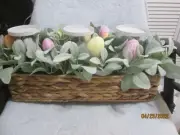Easter Egg LED Candle Arrangement Holds 3 Candles Approx. 20" Wide 8.5" Tall
