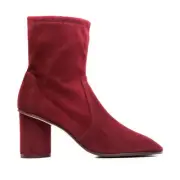 Stuart Weitzman Women's Margot 75 Ankle Boots Burgundy Suede Size EU 36