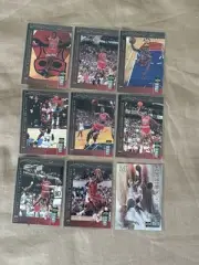 9 MICHAEL JORDAN BASKETBALL HEROES CARDS NM 211-218 And CHECKLIST
