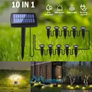 10-in-1 Solar Spot Lights Warm White LED Lawn Lamp Waterproof for Patio Pathway