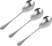 CATIEBYE 3Pcs Stainless Steel Serving Spoons Food Scoops for Restaurant Buffet Dinner Tableware Silver Finish for Soups Rice Serving