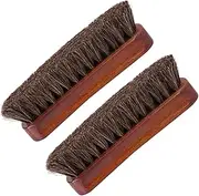 Ipetboom 2Pcs Horse Hair Shoe Brush Wooden Polishing Brush for Leather Shoes Boots Accessories Practical Cleaning Tool for Care Durable Versatile Design