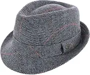 [Epoch hats company] Men's Classic Plaid Wool Fedora Hat