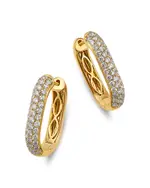 Bloomingdale's Fine Collection Pave Diamond Hoop Earrings in 14K Yellow Gold, 1.4 tcw