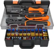 "Insulated Ratcheting Wire Terminals Crimper Kit - 39 Sizes AWG 22-10"