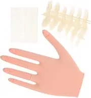Ipetboom 1 Sets Simulated Manicure Practice Hands Nail Model Hand Silicone Mannequin Hand Nail Practice Training Hand Practice Nail Hand Nail Practice Stand Hand Nail Practice Beige Plastic