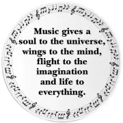 Music Gives A Soul To The Universe Quote - 3 Pack Circle Stickers 3 Inch