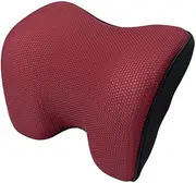 Neck Rest Support Pillow Memory Foam Car Seat Headrest Pad Ergonomic Design for Neck Pain Relief Dark Red