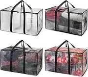 ClearSpace Oversized Moving Bags or Storage Bag – Large Moving Boxes with Backpack Straps, Zippers & Handles – Heavy-Duty Packing Bags for Moving, College Dorm, Christmas Decorations, 4 Pack