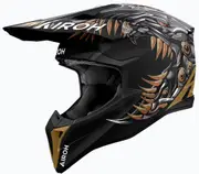 Airoh Wraaap Cyborg, motocross helmet , color: Matt Black/Grey/Bronze , size: XXS