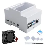 Case for Raspberry Pi 4 DIN Rail Case with Fan for Raspberry Pi 4 Modular Box...