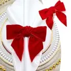 2Pcs Bow Napkin Holder Rings, Velvet Bow Xmas Napkin Holder Buckle Table