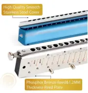East top Chromatic Harmonica, 12-Hole 48-Tone Key of C, ABS Comb, Phosphor...