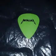 METALLICA Logo & 90's Sketch James or Kirk Cool Vantage Green GUITAR PICK