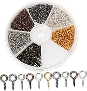 GARVALON Jewelry Making Set by 8mm Metal DIY Pendant Supplies Eye Bolt Hooks Screw Eyes Small