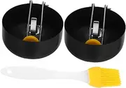 CIYODO Stainless Steel Egg Molds 2pcs Nonstick Small Circle Versatile Egg Cooker for Poaching Steaming Frying