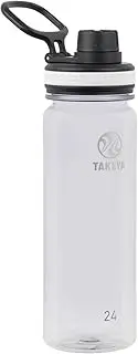 Takeya Premium Quality Tritan Plastic Sport Water Bottle with Spout Lid, BPA Free, 24 Ounce, Clear