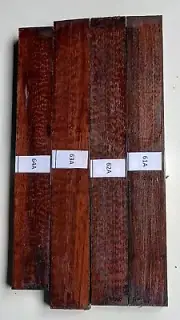3 pcs 3/4" x 1.5" x 12" &1 Pc 3/4" x 1.5" x 11" figured Snakewood