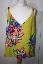 BNWT SIZE 18 DOROTHY PERKINS MUSTARD FLORAL STRAPPY TOP 5206