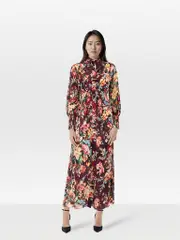 Floral Patterned Sheer Midi Dress