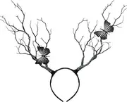 Tree Branches Butterfly Headband Christmas Fairy Witch Tree Branches Antlers Headband Halloween Cosplay Prop Vintage Hair Accessories Headpiece