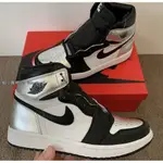 新款AIR JORDAN 1 HIGH OG RETRO "SILVER TOE 黑銀 女CD0461-001