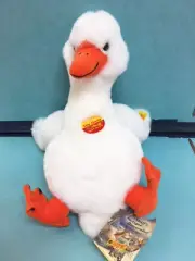 New With Tag Steiff German Old MacDonald Had A Farm Stuffed White Goose Bird