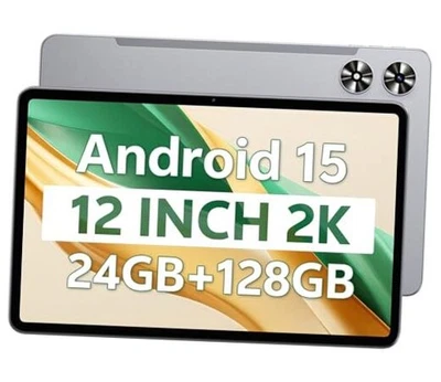 12 Inch Tablet, Android 15 Tablet 12 Inch Large Screen 2K Display, Octa-Core,