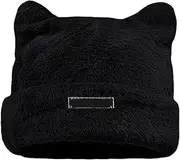 [Generic] Cold Hats for Men Hats for Women Cute Bear Ears Wool Caps Women Winter Slouchy Wool Caps Accessories Ear Men