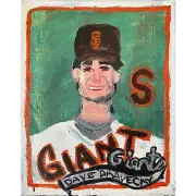 Dave Dravecky Original 8×10 Acrylic Painting by Sergio Santos @ElSantosWorld